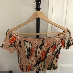 Floral Ruched Cropped Top